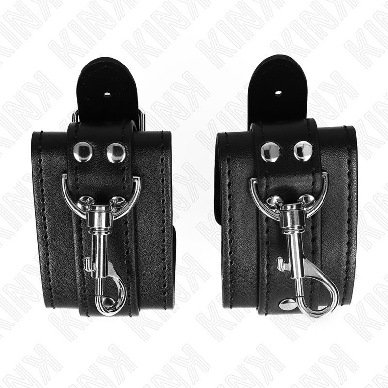 Kink Wrist Restraint Kink - Lockable Dungeon Wrist Restraints Black Adjustable 21-28 Cm X 5.5 Cm
