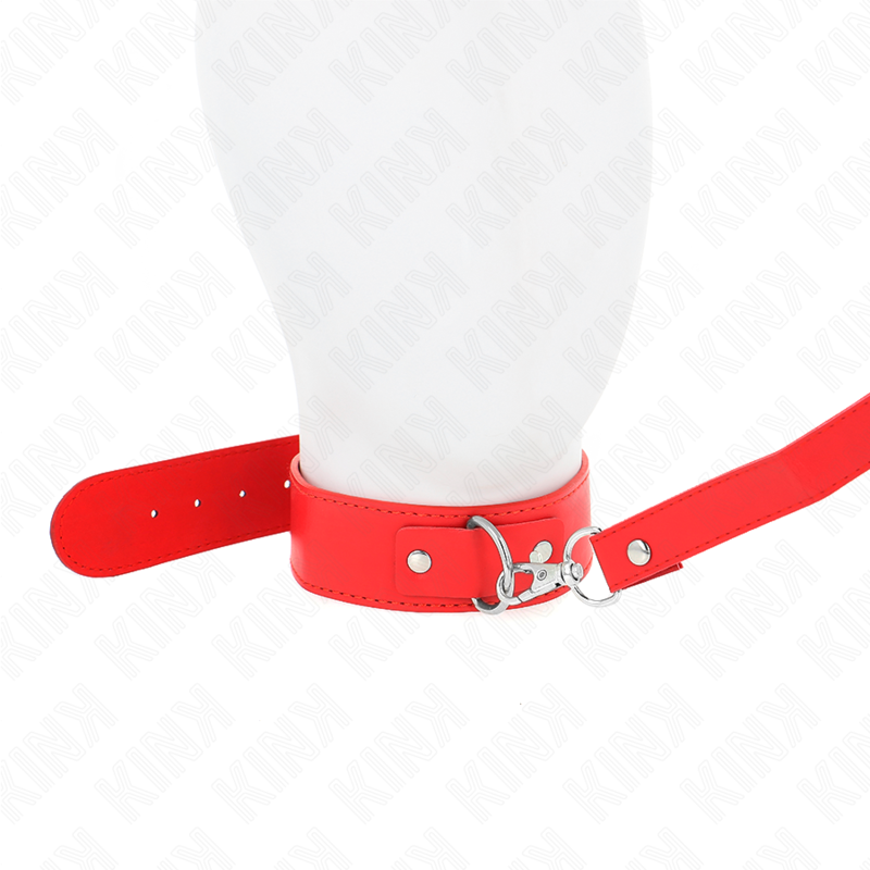 Kink Collar & Gag Kink - Necklace With Belt 116 Cm Rojo Strap Adjustable 32-50 Cm X 8 Cm