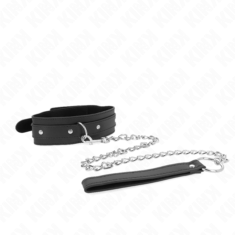 Kink Collar & Gag Kink - Necklace With Leash 65 Cm 1 Ring Adjustable 38-49 Cm X 5 Cm