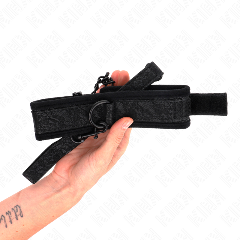 Kink Collar & Gag Kink - Basic Model Collar With Leash 77 Cm Model 5 Ajustable 34-54 Cm X 5 Cm