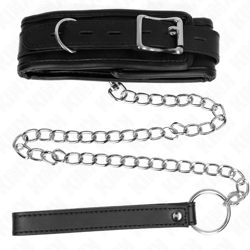 Kink Collar & Gag Kink - Basic Model Collar With Leash 65 Cm Model 1 53 X 6 Cm