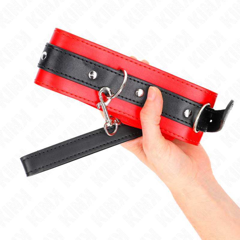 Kink Collar & Gag Kink - Collar With Belt 65 Cm With Strap Red 54 X 4.5 Cm