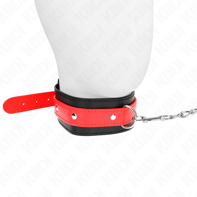 Kink Collar & Gag Kink - Necklace With Red Strap 65 Cm Ajustable 36-43 Cm X 5 Cm