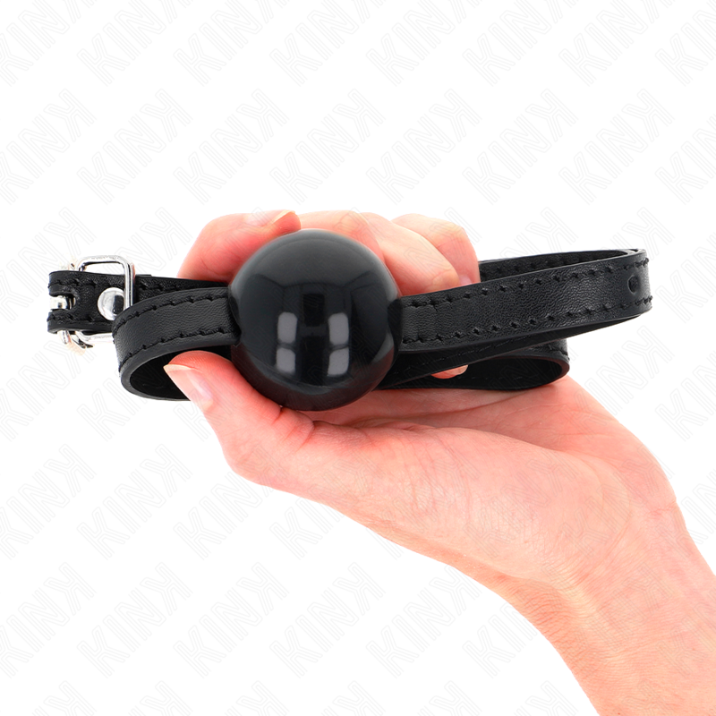 Kink Collar & Gag Kink - Black Single Solid Ball 4 Cm Gag 65 X 1.5 Cm