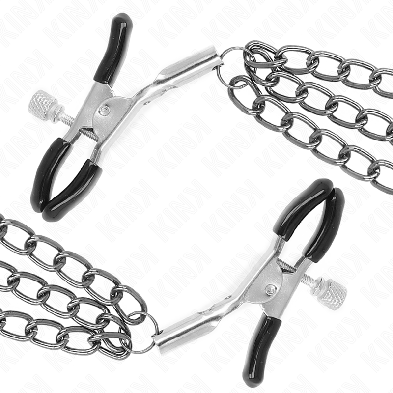 Kink Nipple Grip Kink - Nipple Clamps With 3 Chains Black 20/23/28 Cm