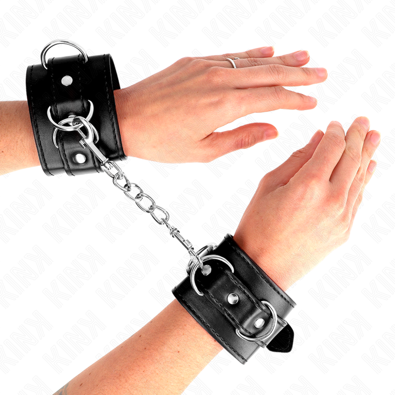 Kink Wrist Restraint Kink - 3 D-Ring Wrist Restraints Adjustable Black 17.5-25 Cm X 6 Cm