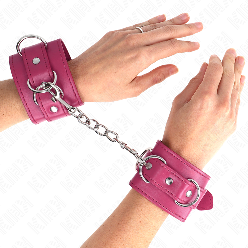 Kink Wrist Restraint Kink - 3 D-Ring Wrist Restraints Adjustable Pink 17.5-25 Cm X 6 Cm