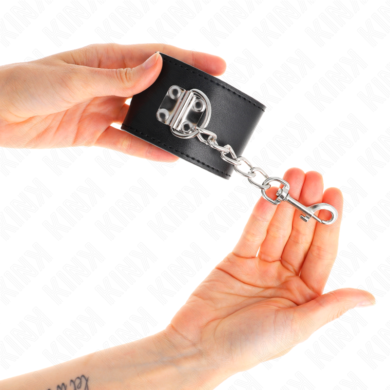 Kink Wrist Restraint Kink - Wrist Restraints With Padlock Closure Black Adjustable 16-23 Cm X 5.5 Cm