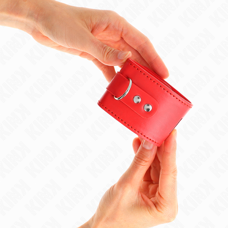 Kink Wrist Restraint Kink - Wrist Restraints With Padlock Closure Red Adjustable 16-23 Cm X 5.5 Cm
