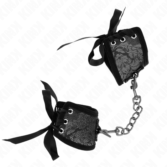 Kink Wrist Restraint Kink - Scandal Wrist Restraints Black Lace Details 24.5 Cm X 6.5 Cm