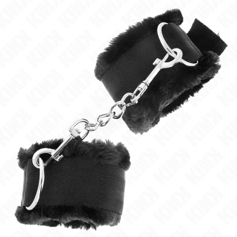Kink Wrist Restraint Kink - Furry Lined Wrist Restraints Black Adjustable 17-31 Cm X 7 Cm