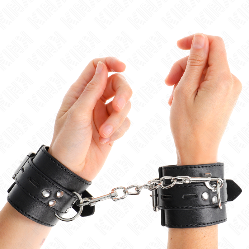 Kink Wrist Restraint Kink - Wrist Restraints Black With Black Belt Adjustable 17-28 Cm X 6 Cm