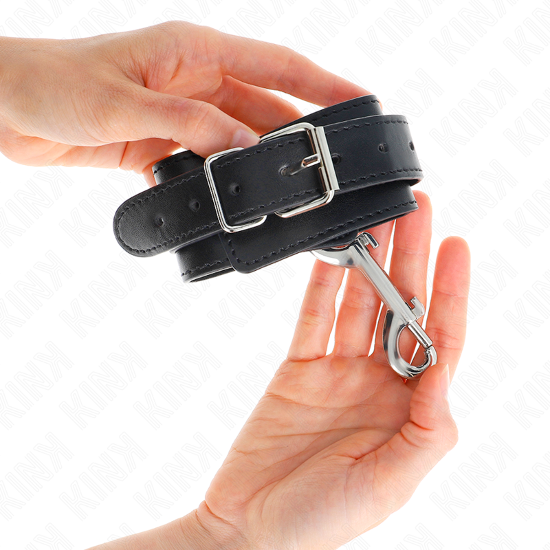 Kink Wrist Restraint Kink - Wrist Restraints-Single Rivet Row And Big Buckle Black Adjustable 17-28 Cm X 5 Cm