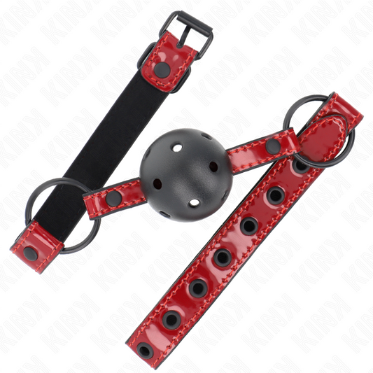 Kink Collar & Gag Kink - Shiny Leatherette Ball 4.5 Cm Gag 63.5 X 2 Cm Adjustable 41 X 59 Cm