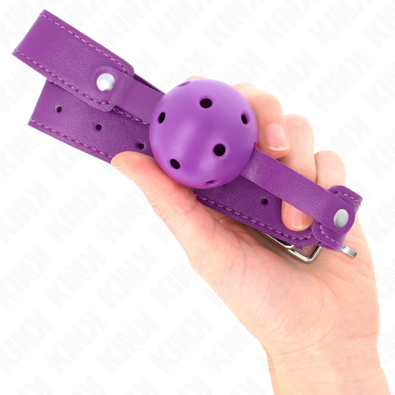 Kink Collar & Gag Kink - Purple Breathable Ball 4.5 Cmgag 65 X 2.5 Cm