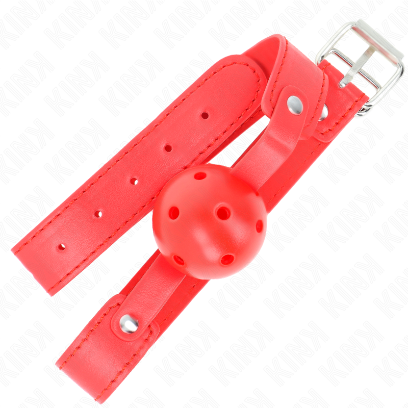 Kink Collar & Gag Kink - Red Breathable Ball 4.5 Cm Gag 65 X 2.5 Cm