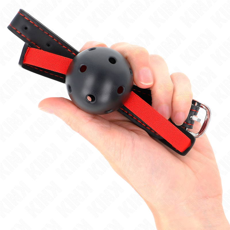 Kink Collar & Gag Kink - Hollow Hard Mouth 4.5 Cm Gag With Elastic Belt 56 X 1.5 Cm