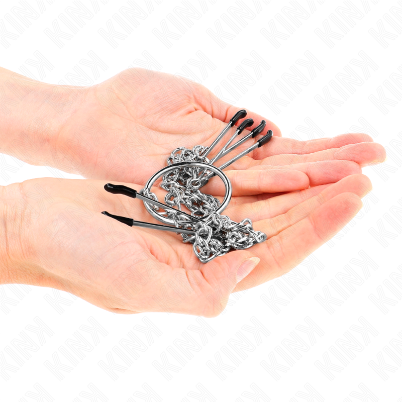 Kink Nipple Grip Kink - Triple Nipple And Clit Clamps With Chain Model 1