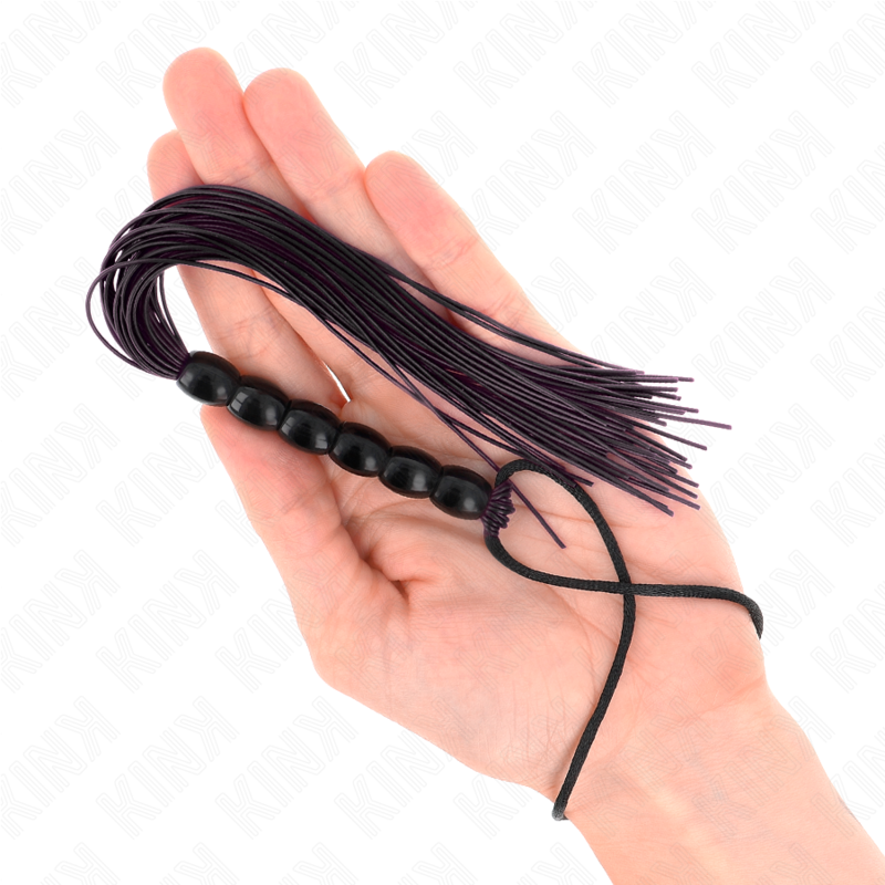 Kink Impact & Touch Kink - Mini Silicone Whip With 6 Black Beads 26 Cm
