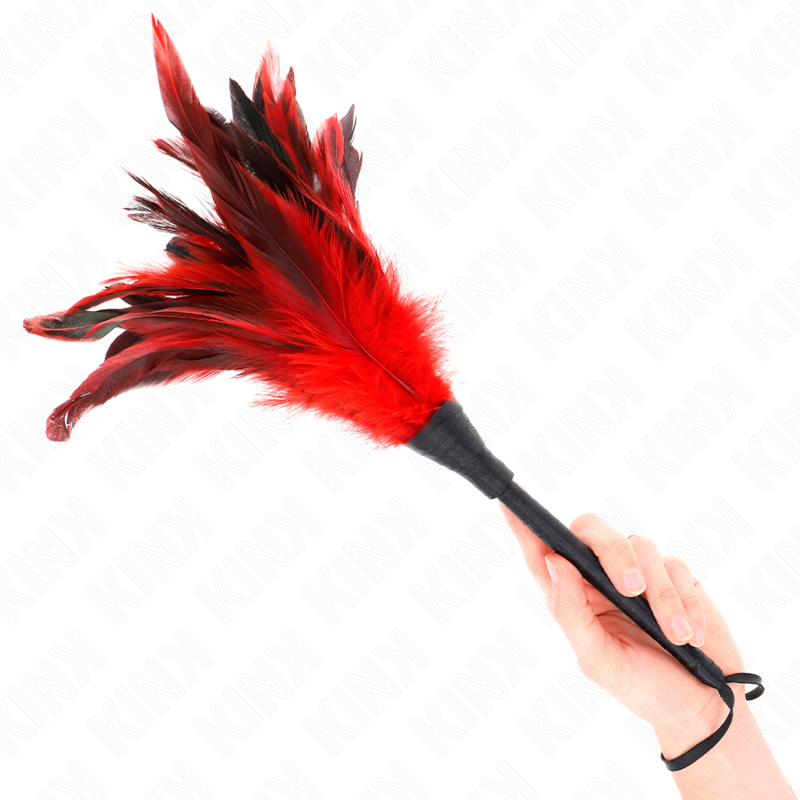 Kink Impact & Touch Kink - Red Maids Horn Shaped Tickle Chicken Feathers 36 Cm