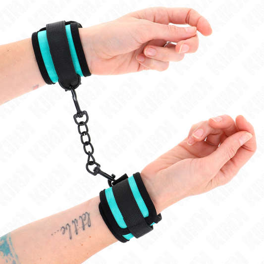 Kink Wrist Restraint Kink - Hook And Loop Nylon Bind Wrist Restraints Black-Blue Adjustable 18-32 Cm X 5 Cm