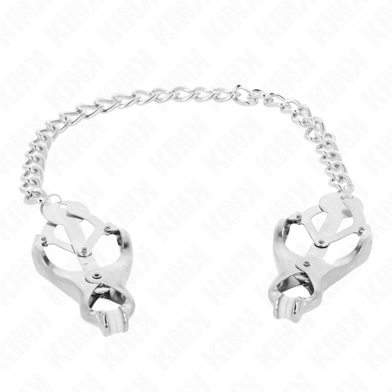 Kink Nipple Grip Kink - Japanese Clover Nipple Clamps With Chain Silver 30 Cm