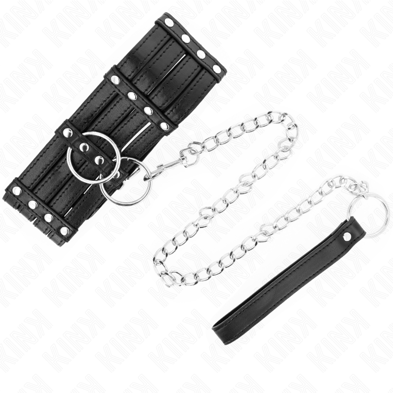 Kink Collar & Gag Kink - Necklace With Belt 65 Cm Sub Style Adjustable 35-51 Cm X 7 Cm