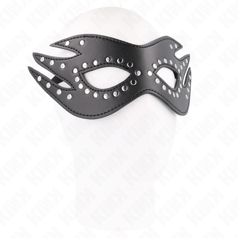 Kink Masked Allure Kink - Leatherette Mask With Rivets Model 3 26 X 9.5 Cm