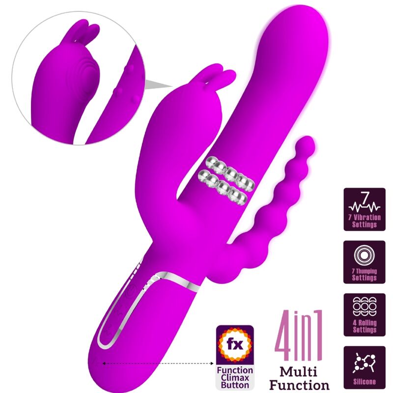 Pretty Love Flirtation Pretty Love - Cammy Triple Vibrator Multifunction 4 In 1 Pink