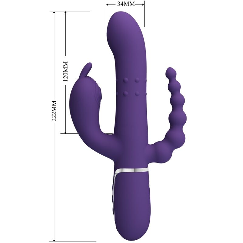 Pretty Love Flirtation Pretty Love - Cammy Triple Vibrator Multifunction 4 In 1 Purple