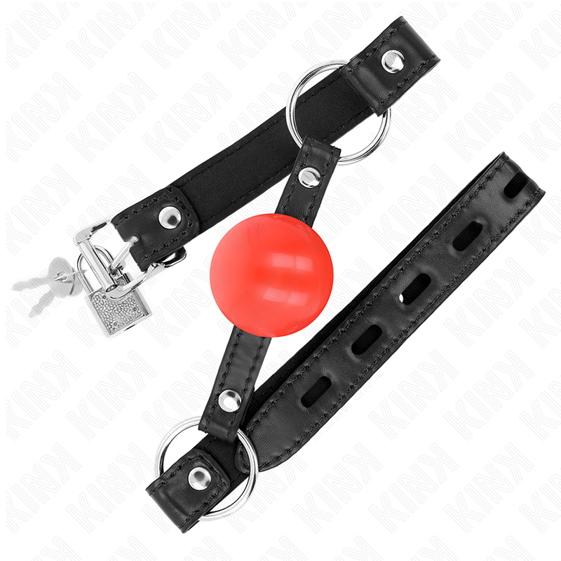 Kink Collar & Gag Kink - Red Tpe Ball 4 Cm Gag 60 X 2 Cm