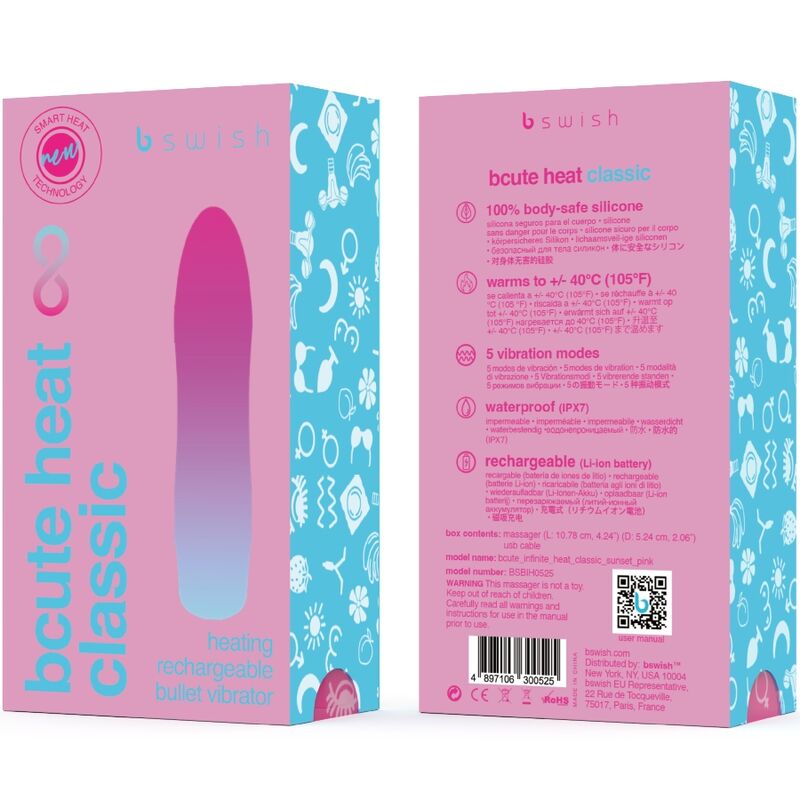 B Swish Bcute Infinite Heat Classic Heatable Vibrator Pink
