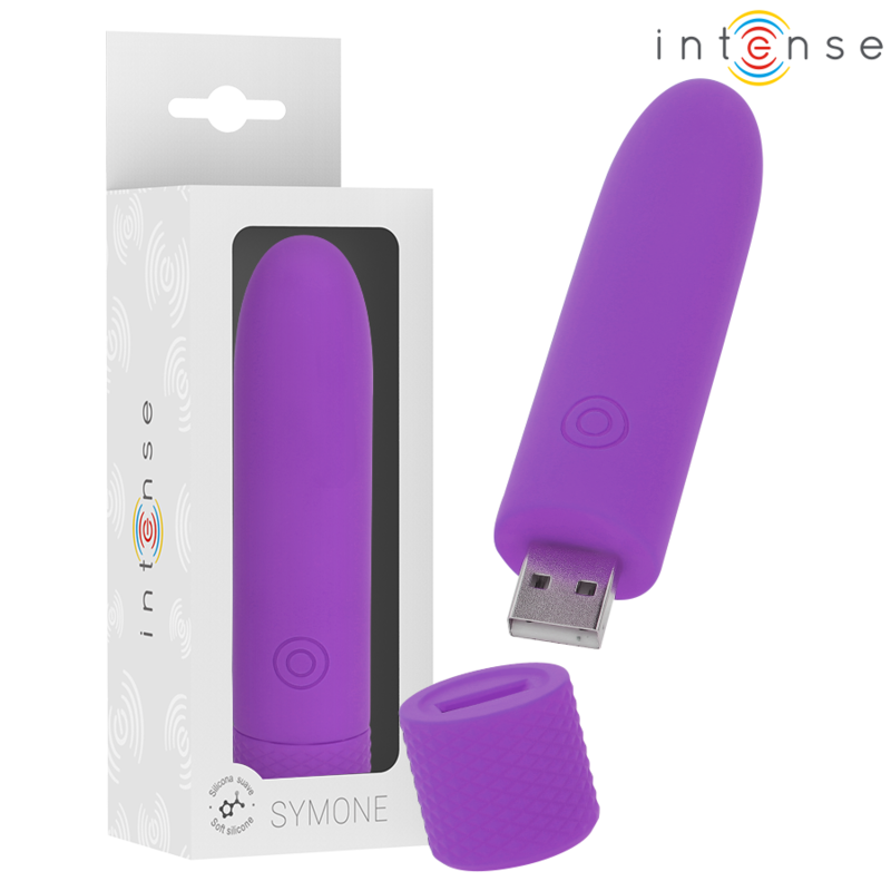 Intense Fun Intense - Symone Usb Rechargeable Vibrating Bullet 8 Vibrations Purple 10 X 2.2 Cm