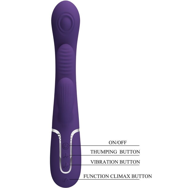 Pretty Love Shania Triple Rabbit Vibrator Multifunction Purple