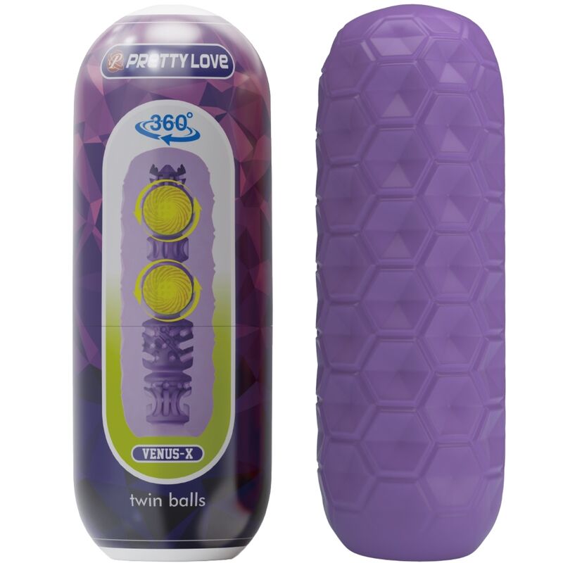 Pretty Love Twin Balls Male Masturbator Purple