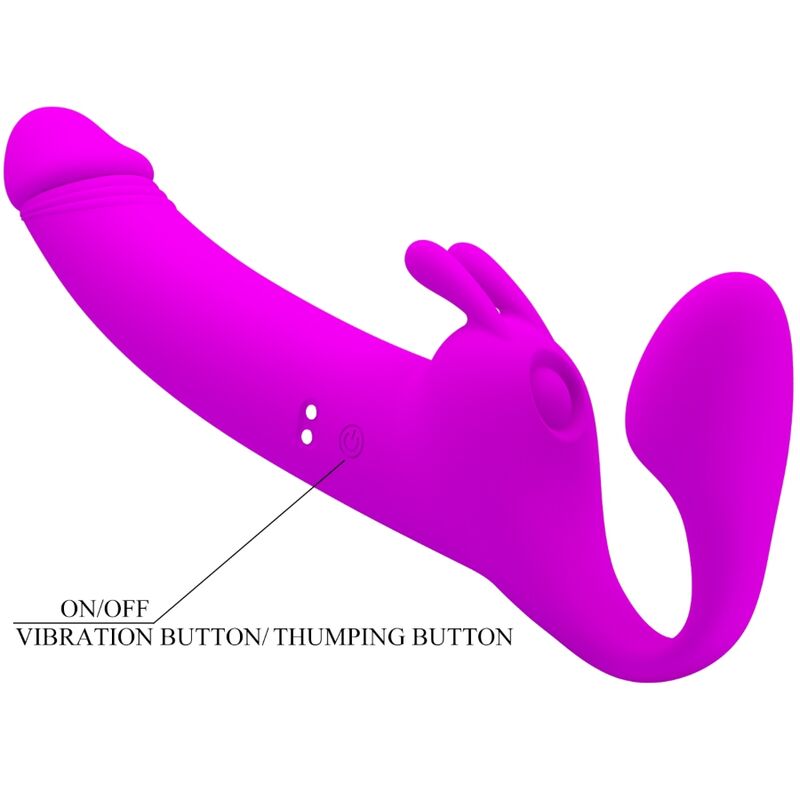 Pretty Love Zanini Strapless Strap-On 10 Vibrations Purple