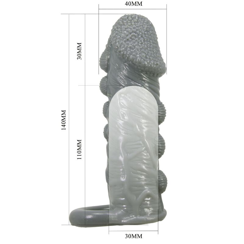 Pretty Love Realistic Penis Enlarger And Delay Sleeve Grey