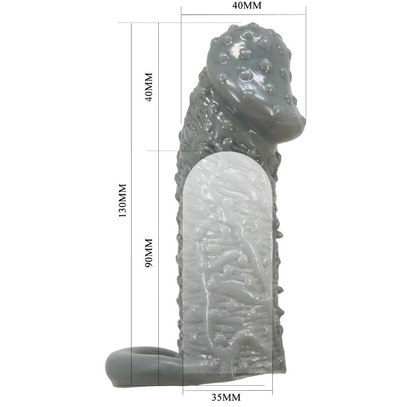 Pretty Love Realistic Penis Enlarger And Delay Sleeve Model 2 Grey