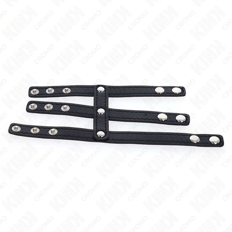Kink Ring Power Kink - Triple Leather Penis Ring With Pressure Closure