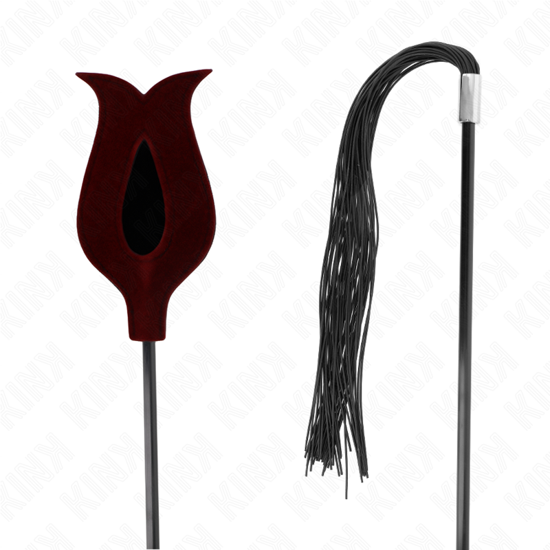 Kink Impact & Touch Kink - Rose Shape Silicone Tassel Whip 45 Cm