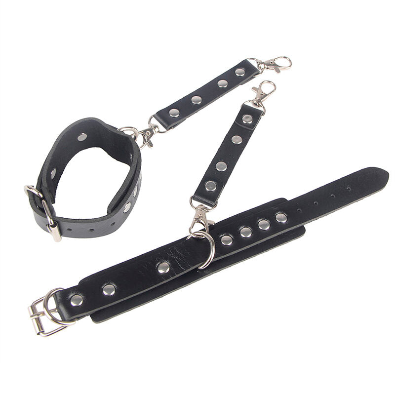 Subblime Fetish Subblime - 953690 Handcuffs With Bondage Belt Black One Size