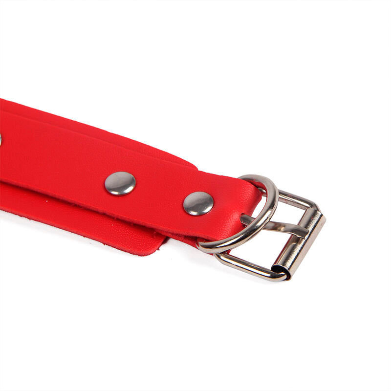 Subblime Handcuffs With Bondage Belt Red One Size