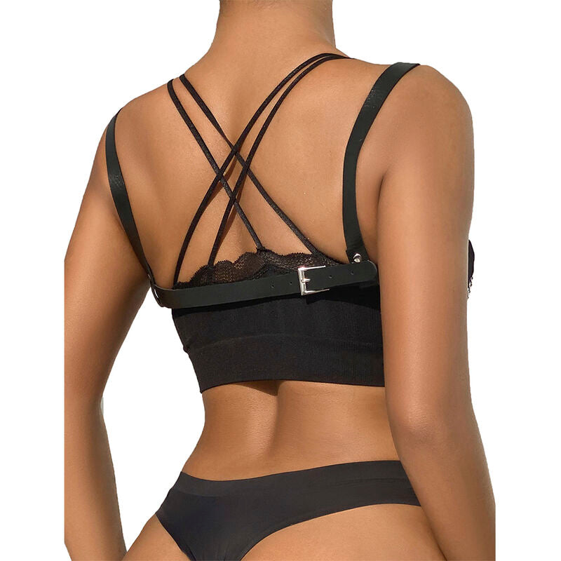 Subblime Fetish Subblime - 953713 Punk Bondage Belt Metal Buckle Black One Size