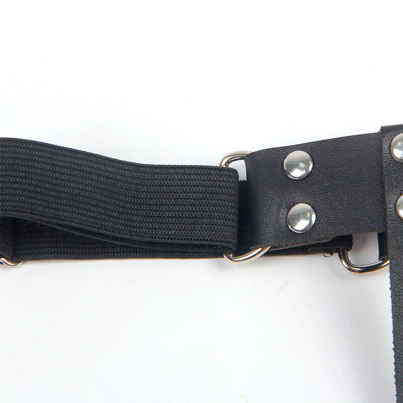Subblime Fetish Subblime - 953744 Adjustable Leather Punk Garter Black One Size