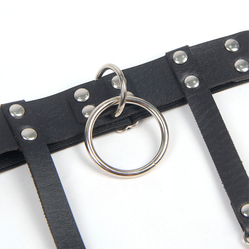 Subblime Fetish Subblime - 953744 Adjustable Leather Punk Garter Black One Size