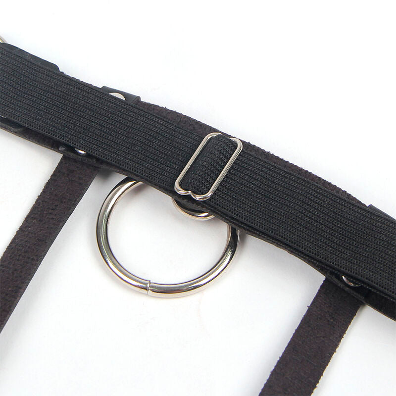 Subblime Fetish Subblime - 953744 Adjustable Leather Punk Garter Black One Size
