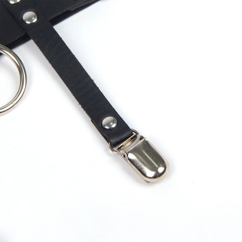 Subblime Fetish Subblime - 953744 Adjustable Leather Punk Garter Black One Size
