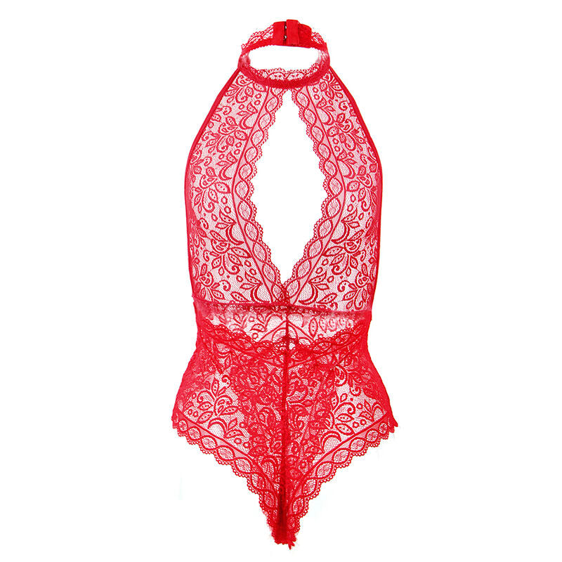 Subblime Bodystockings Subblime - 953881 Open Cup Bodysuit Red L/Xl