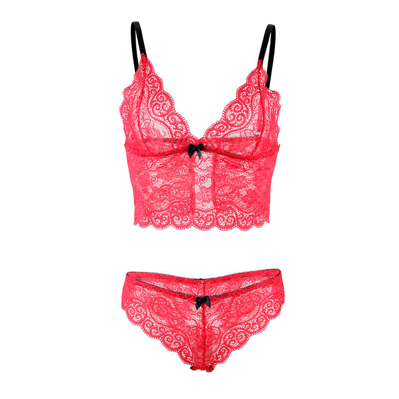Subblime Sets Subblime - 953898 Silk And Lace Nightgown + Panties Red S/M