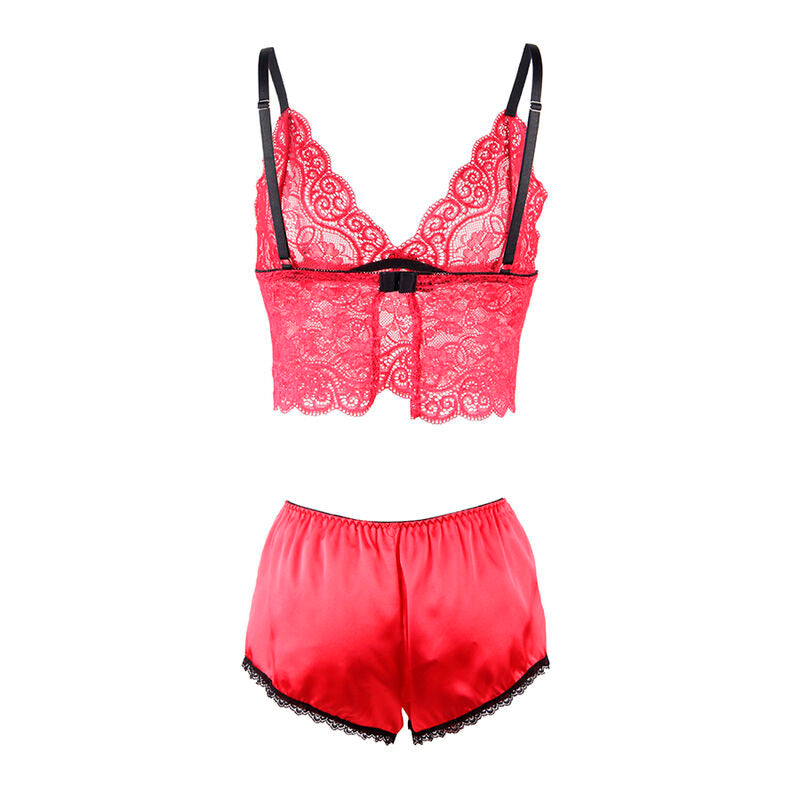 Subblime Sets Subblime - 953898 Silk And Lace Nightgown + Panties Red S/M